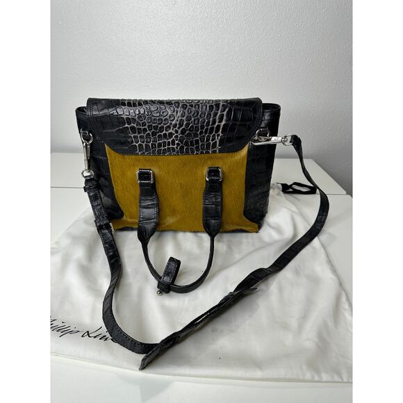 Philip Lim Pashli Crocodile Embossed Leather and Calf Hair Satchel Bag - Picture 6 of 16